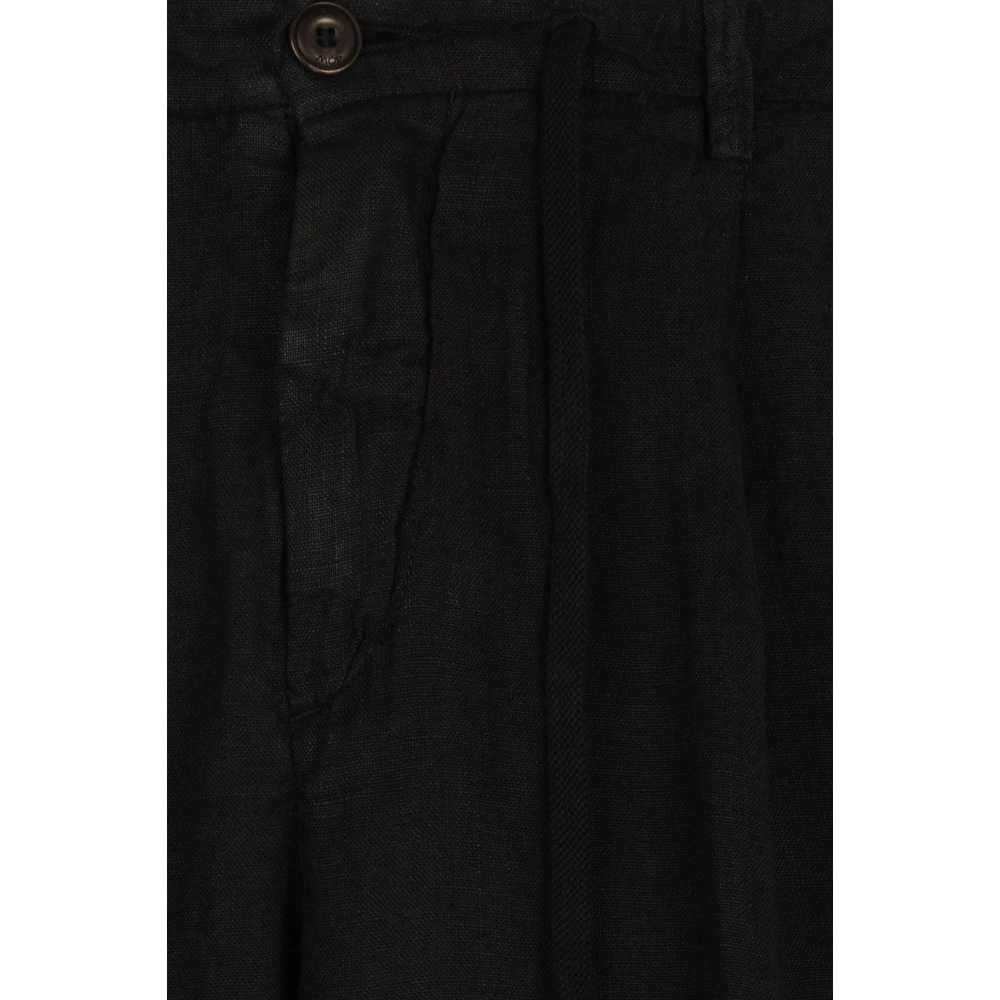 40Weft Zwarte Chino Bermuda Shorts Black Heren