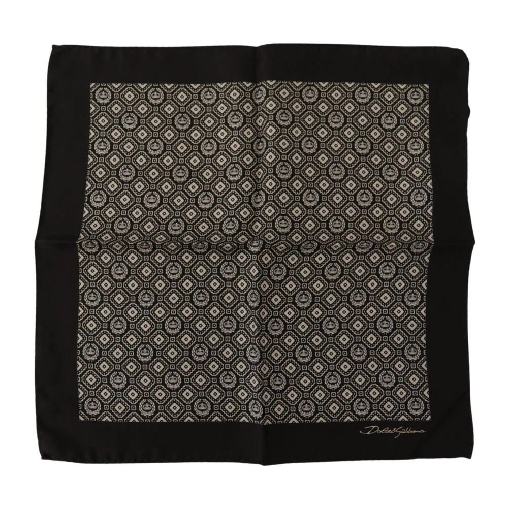 Dolce & Gabbana Men's Black Silk Square Scarf For