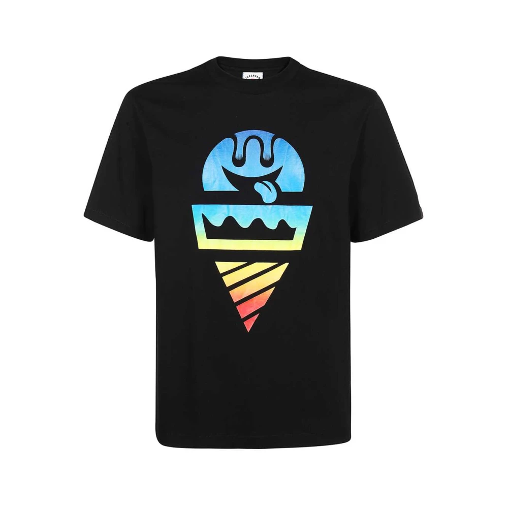 Icecream Bedrukt katoenen T-shirt Black Heren