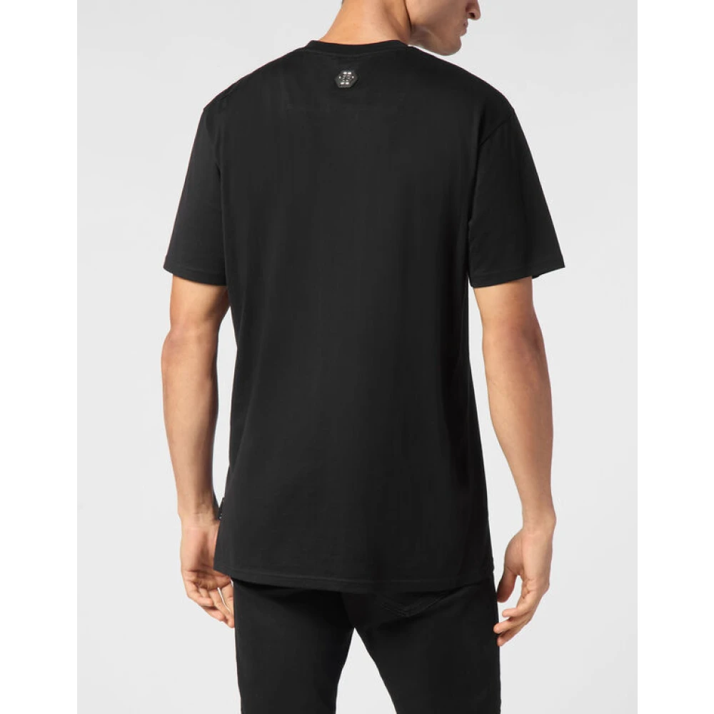 Philipp Plein Zwart T-shirt met Fantasieprint Black Heren
