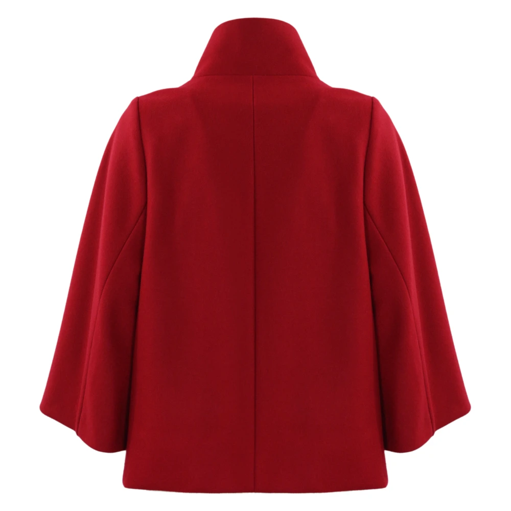 Fay Rode wollen blend jas hoge hals Red Dames