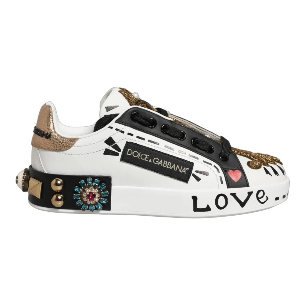 Dolce & Gabbana White Sneakers, Female, 2 Uk, Portofino Low-Top Trainers
