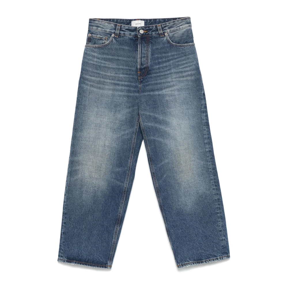Haikure Blue Wide Leg Button-Front Jeans - Female - Straight Fit Jeans - W27 - Jeans