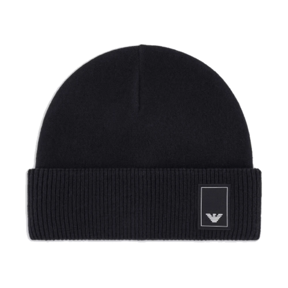 Emporio Armani Blauwe Wol Reis Essentieel met Stoffen Patch en Adelaar Logo Blue Heren