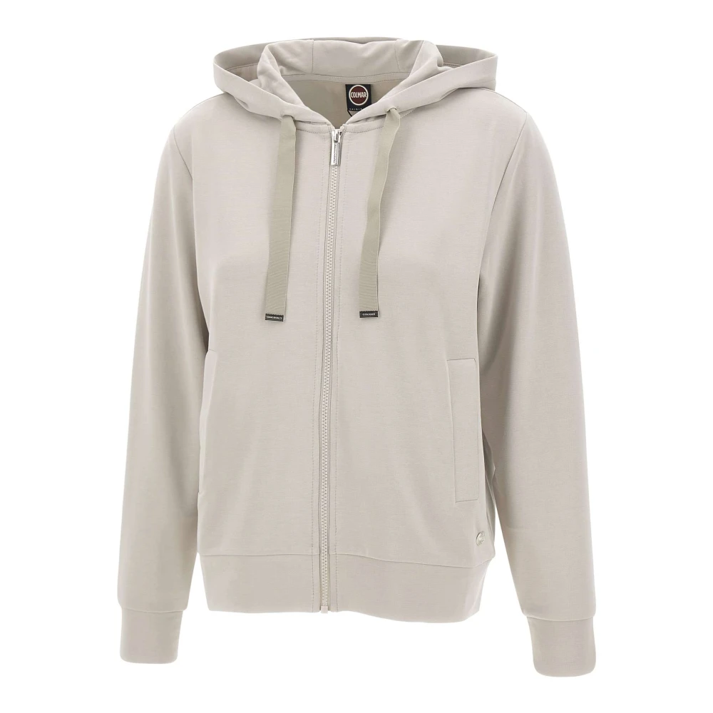 Colmar Women's Beige Long Sleeve Training Tops, L, Full Zip Sweatshirt