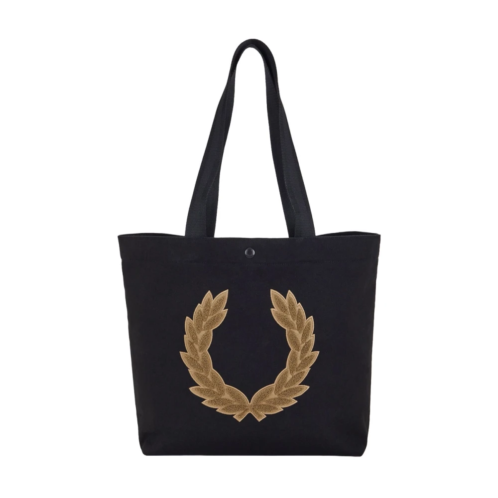 Fred Perry Zwarte Tote Tas met Laurier Logo Black Dames