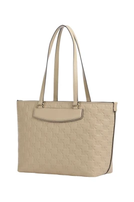 Jet Set Travel Medium Logo Embossed Leather Tote
