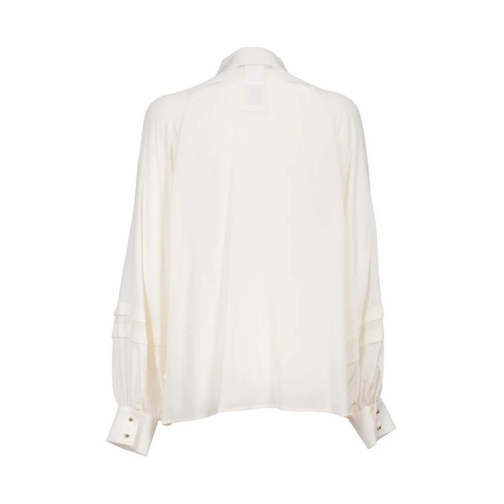 Max Mara Studio Zijden T-shirtblouse met raglanmouwen White Dames