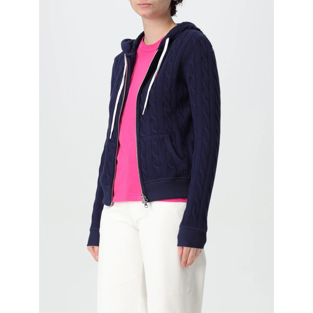 Polo Ralph Lauren Fleece Jack met Volledige Rits Blue Dames