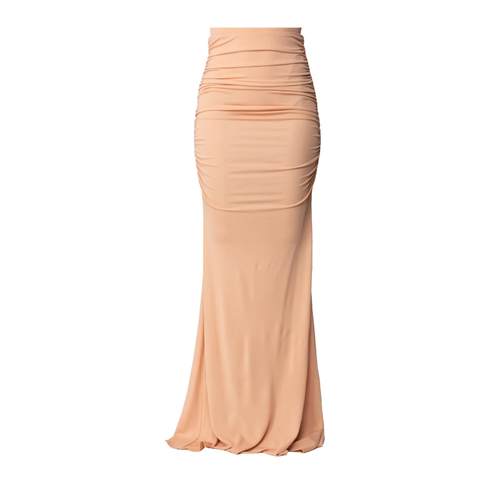 Elisabetta Franchi Women's Beige Maxi Skirts, S, Gonna Maxi Drappeggiata