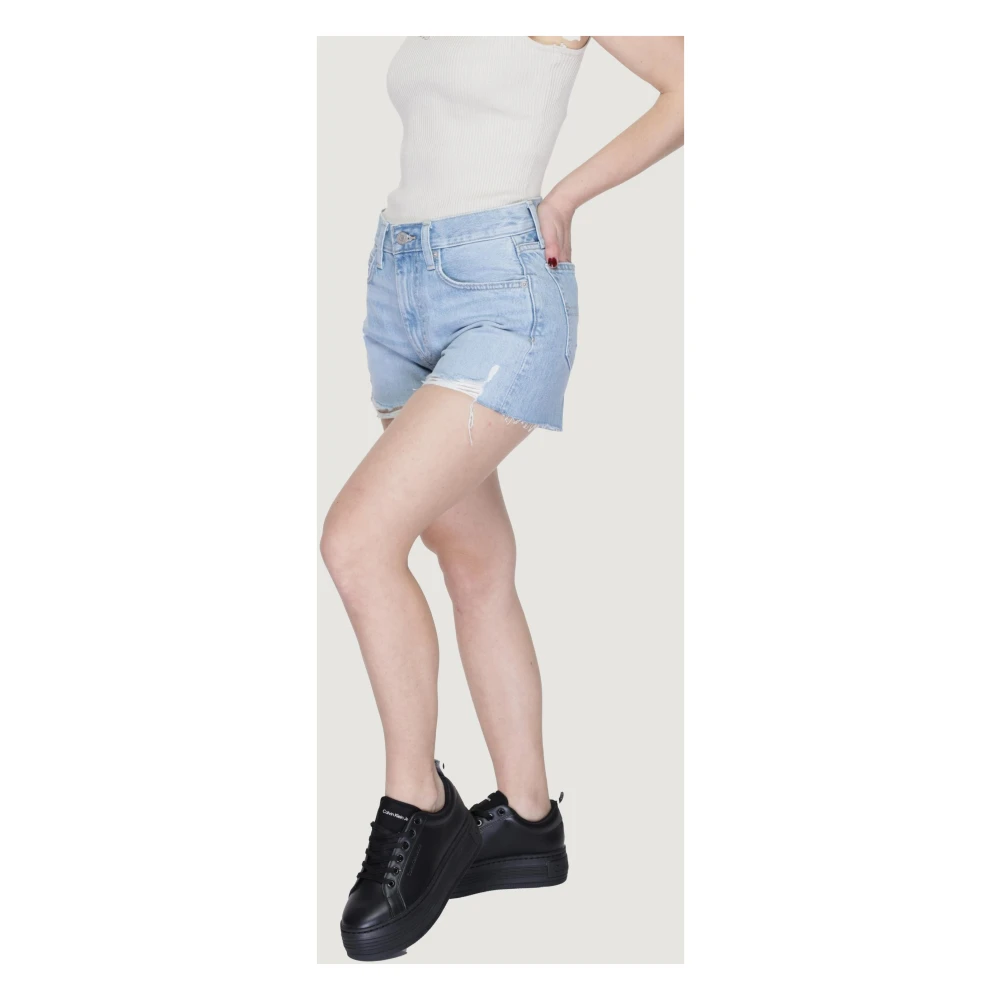 Tommy Jeans Blauwe Katoenen Dames Shorts met Zakken Blue Dames