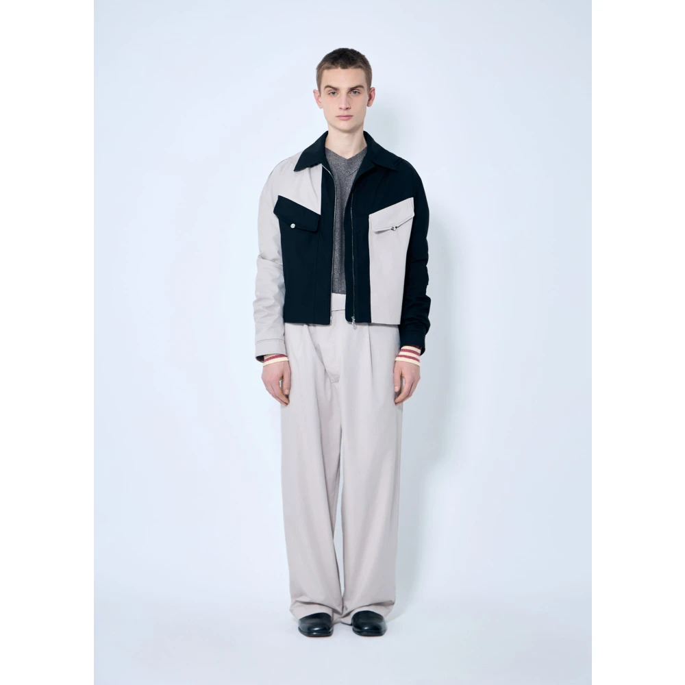 Kiko Kostadinov Contrastpaneel V-hals Sweater Gray Heren