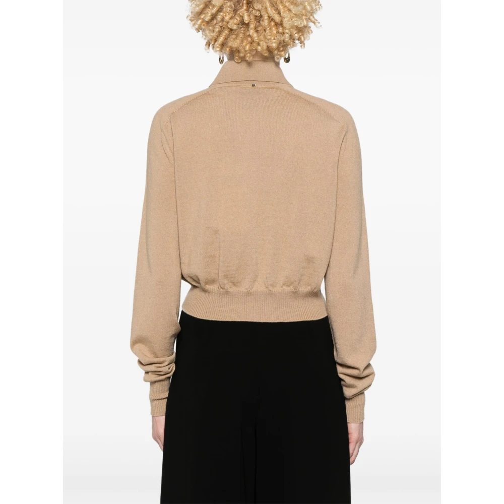 SPORTMAX Bont Trim Crop Sweater Brown Dames