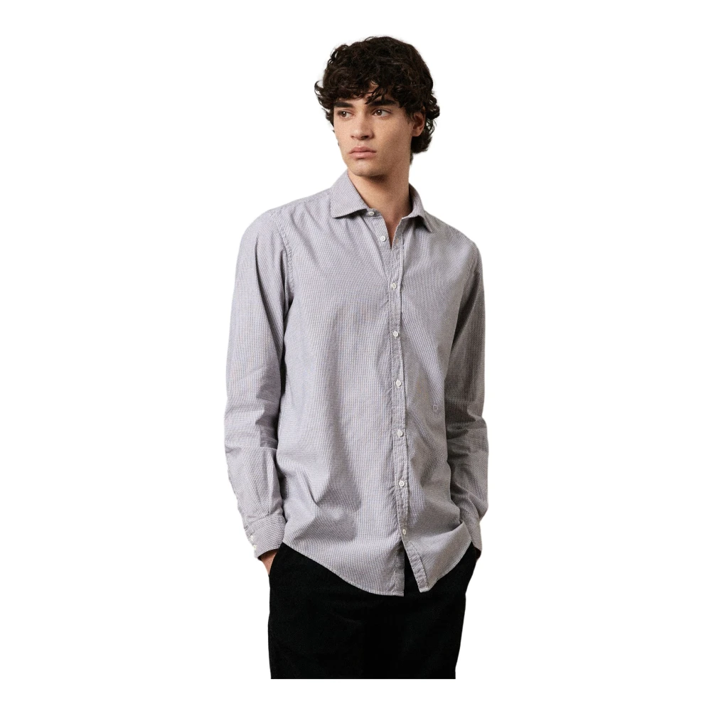 Massimo Alba Waterverf Jacquard Overhemd Gray Heren