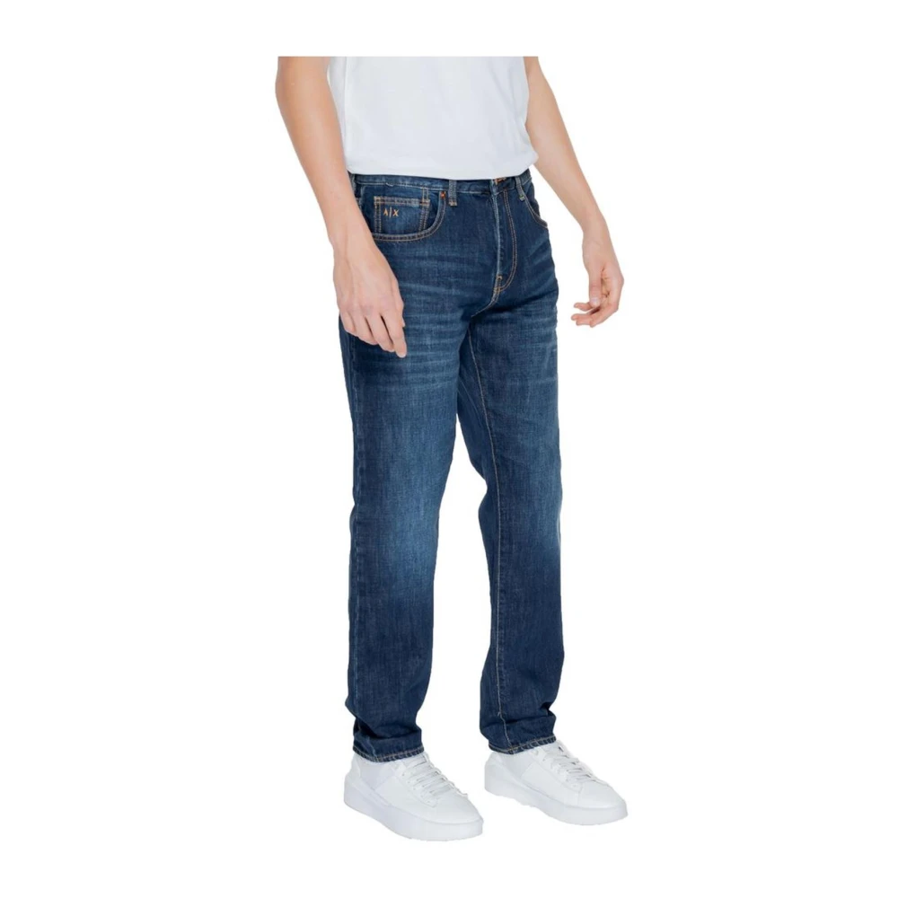 Armani Exchange Blauwe Slim Fit Katoenen Jeans Blue Heren