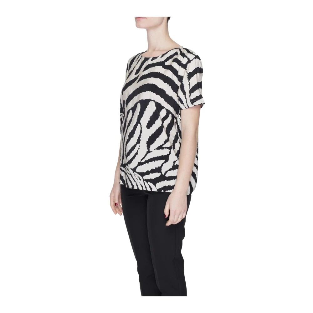 Jacqueline de Yong Luipaardprint Beige T-shirt Multicolor Dames