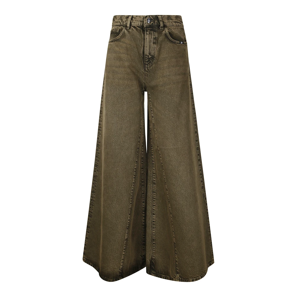 Amish Hoge Taille Wijde Jeans Brown Dames