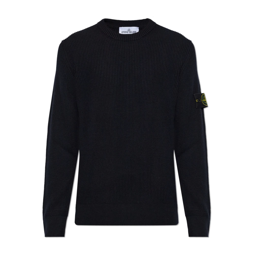 Stone Island 5100053 Full Rib Rws Wool - Male - Round-Neck Knitwear - Black - 2XL - Knitwear