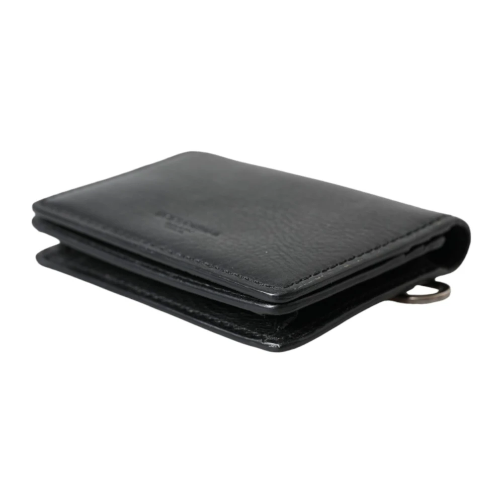Dolce & Gabbana Zwarte leren Bifold kaarthouder portemonnee Black Dames