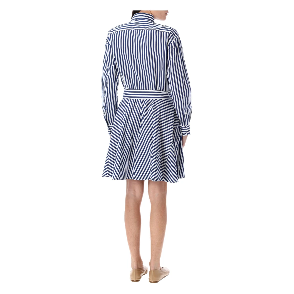 Ralph Lauren Gestreepte overhemdjurk met panelen Blue Dames