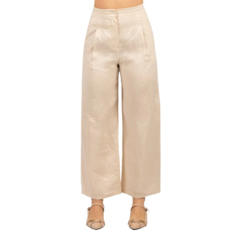 Max Mara Studio Women's Beige Wide Trousers, Xs, Wide Trousers