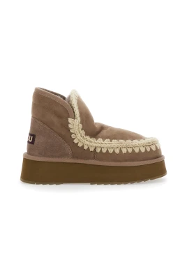 Grå Eskimo Ankelboots med Logo Patch