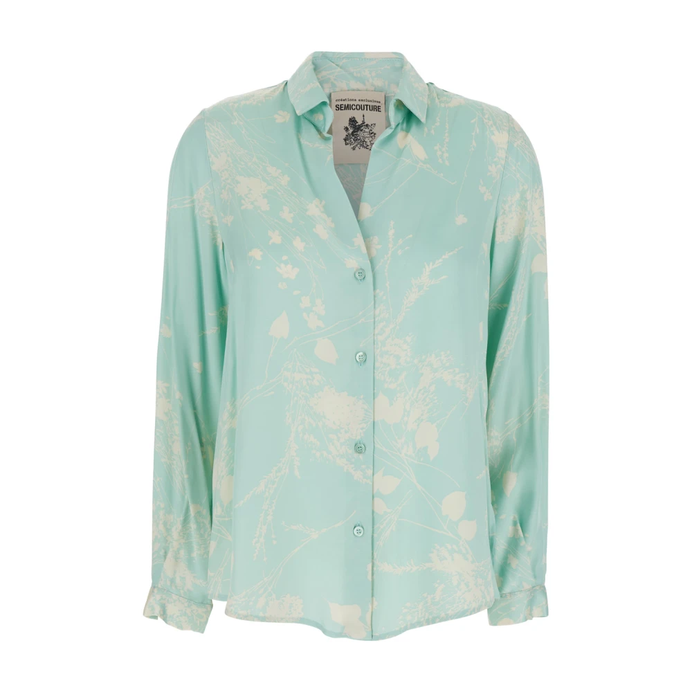 Semicouture Gedrukte Shirt voor Vrouwen Green Dames