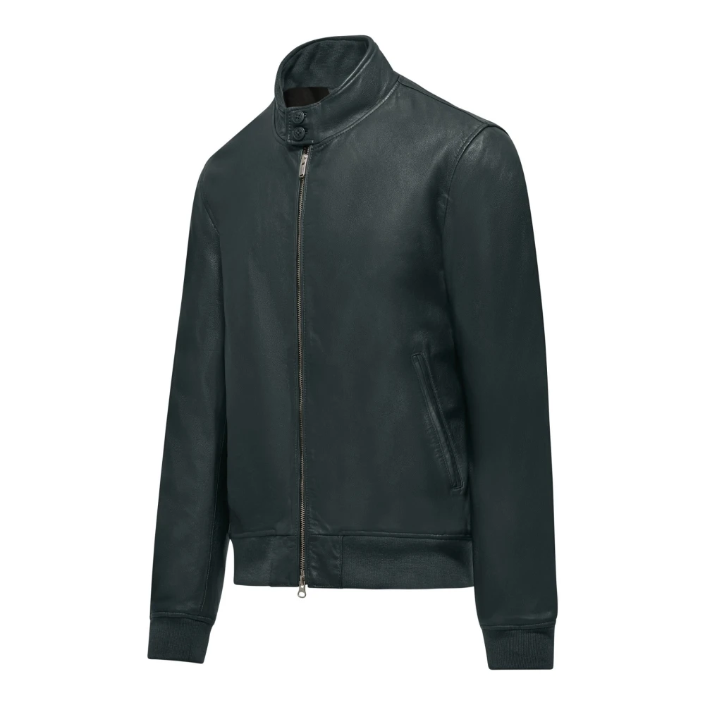 BomBoogie Friz Leren Jas Green Heren