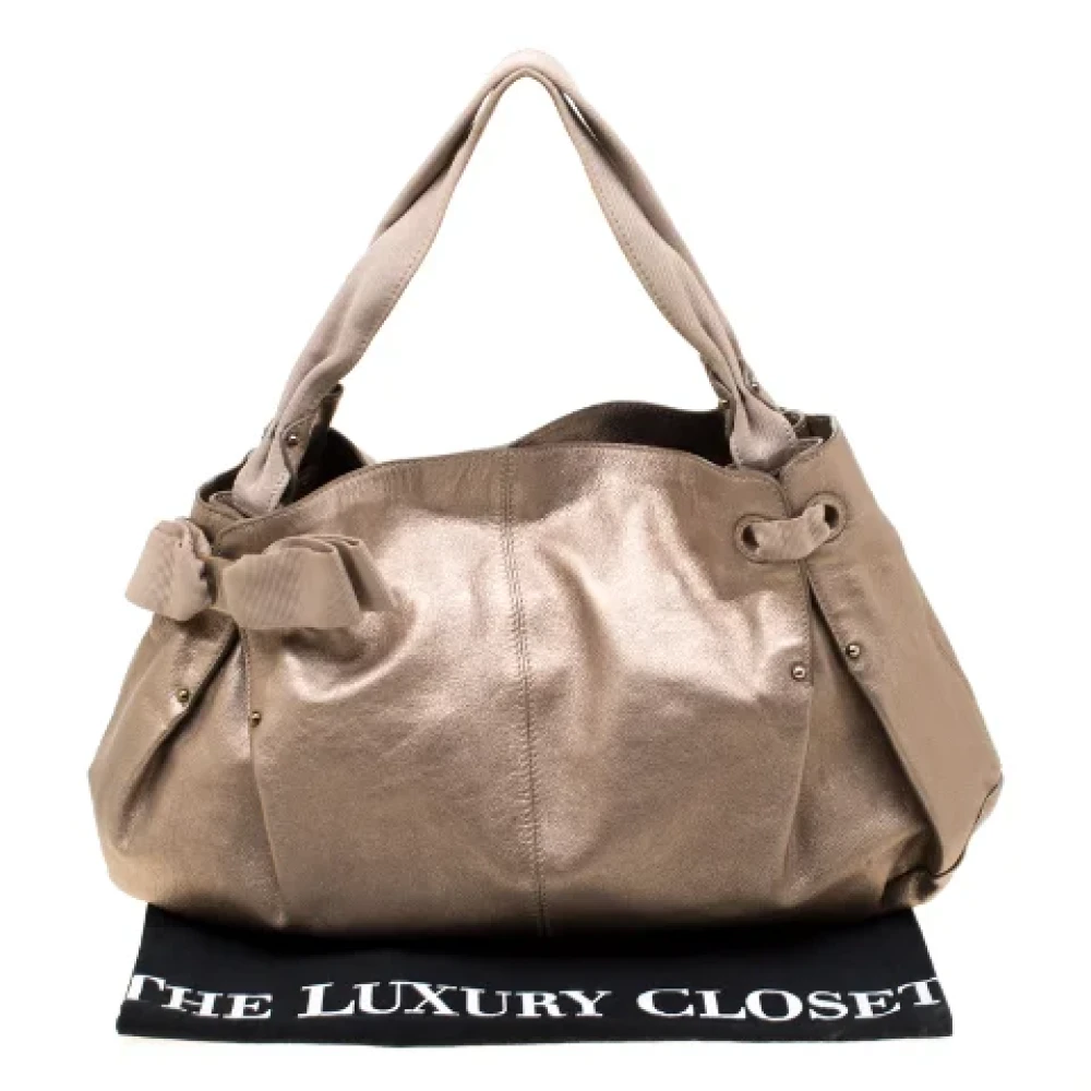 Salvatore Ferragamo Pre-owned Leather handbags Beige Dames