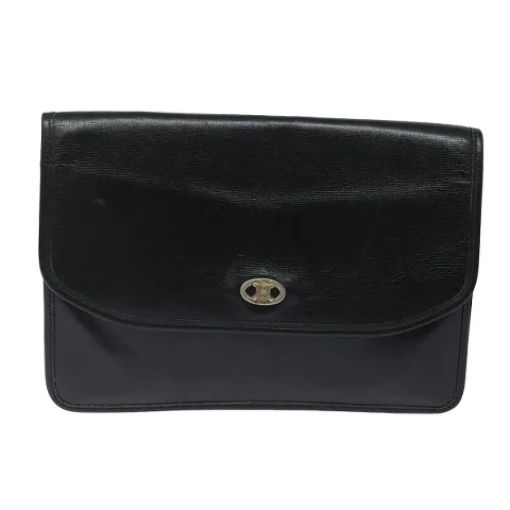 Celine Vintage Pre-owned Leather clutches Black Dames