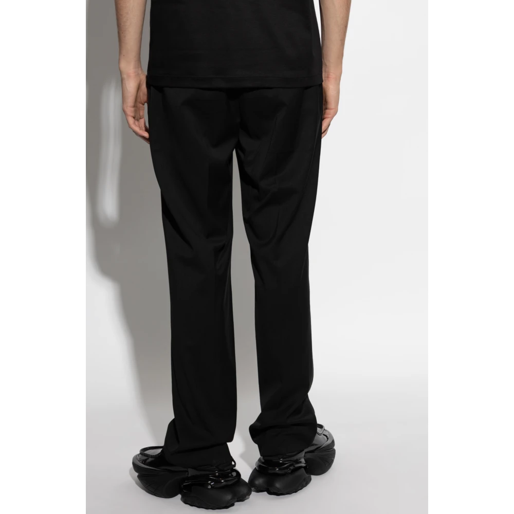 Helmut Lang Wollen broek met vouw Black Heren