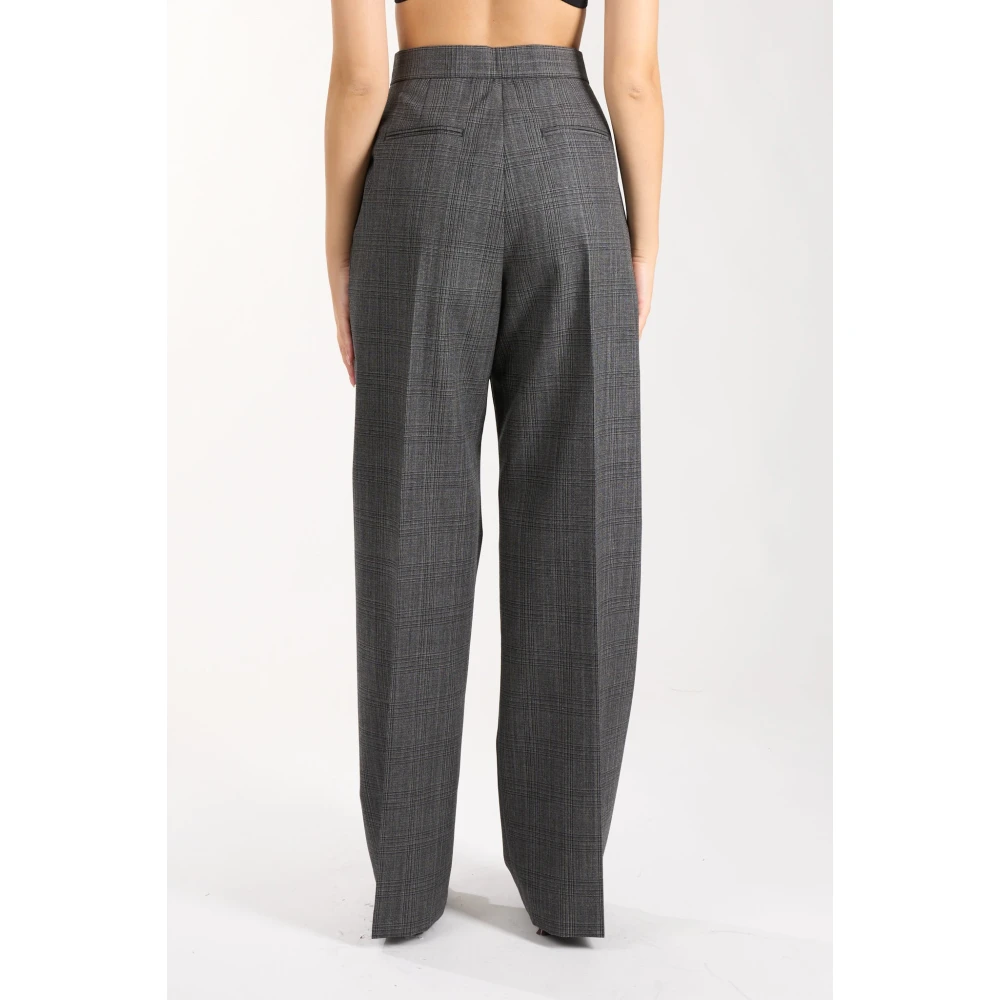 Msgm Geruite wollen palazzo broek Gray Dames