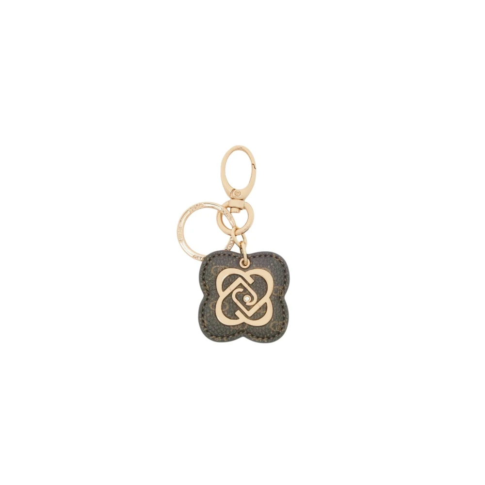 Liu Jo Women's Black Keychains, One Size, Flower Key Ring Charm
