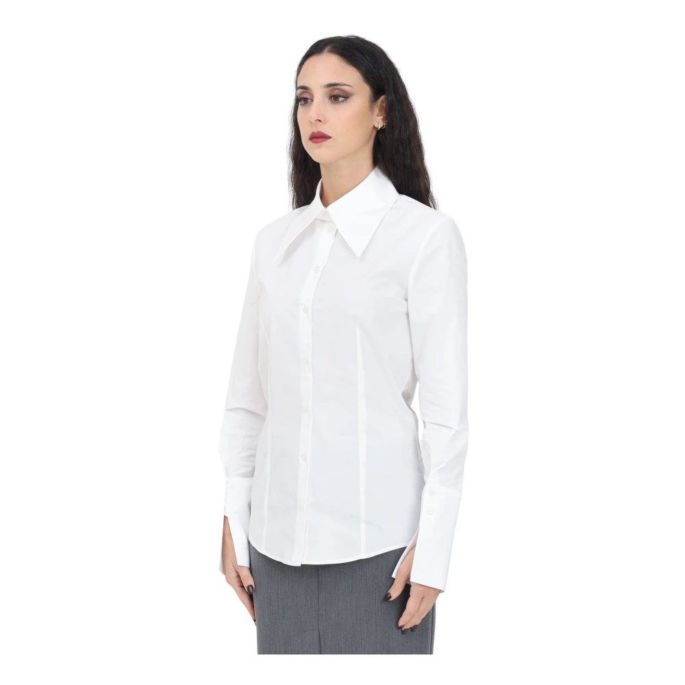 PATRIZIA PEPE Wit overhemd met lange mouwen Chic Style White Dames