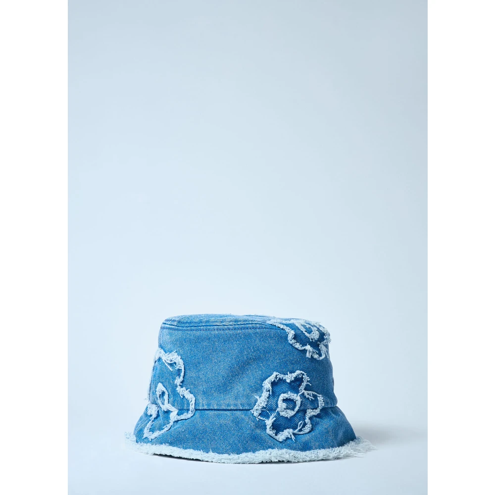 Marni Geborduurde Denim Bucket Hat Blue Dames