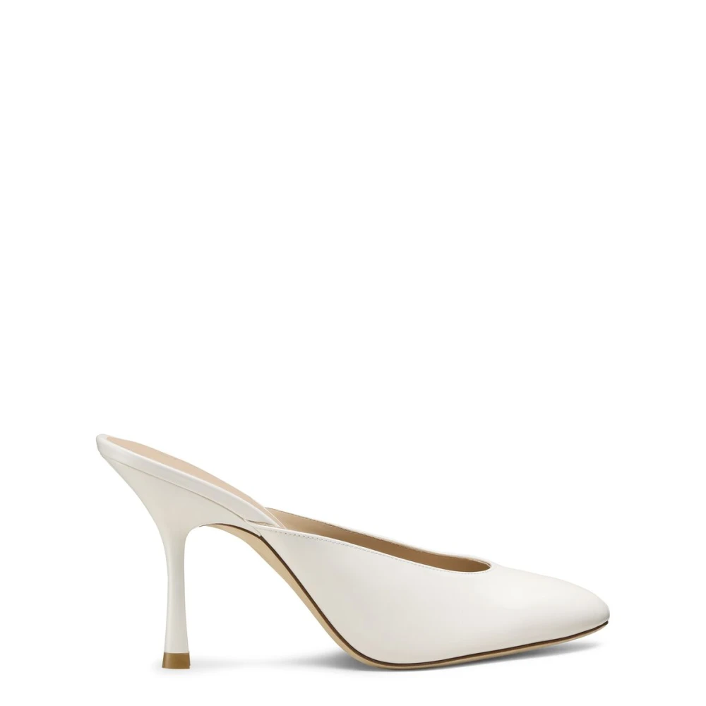 Stuart Weitzman Women's White Heeled Mules, 8 Uk, Madison Mule 85
