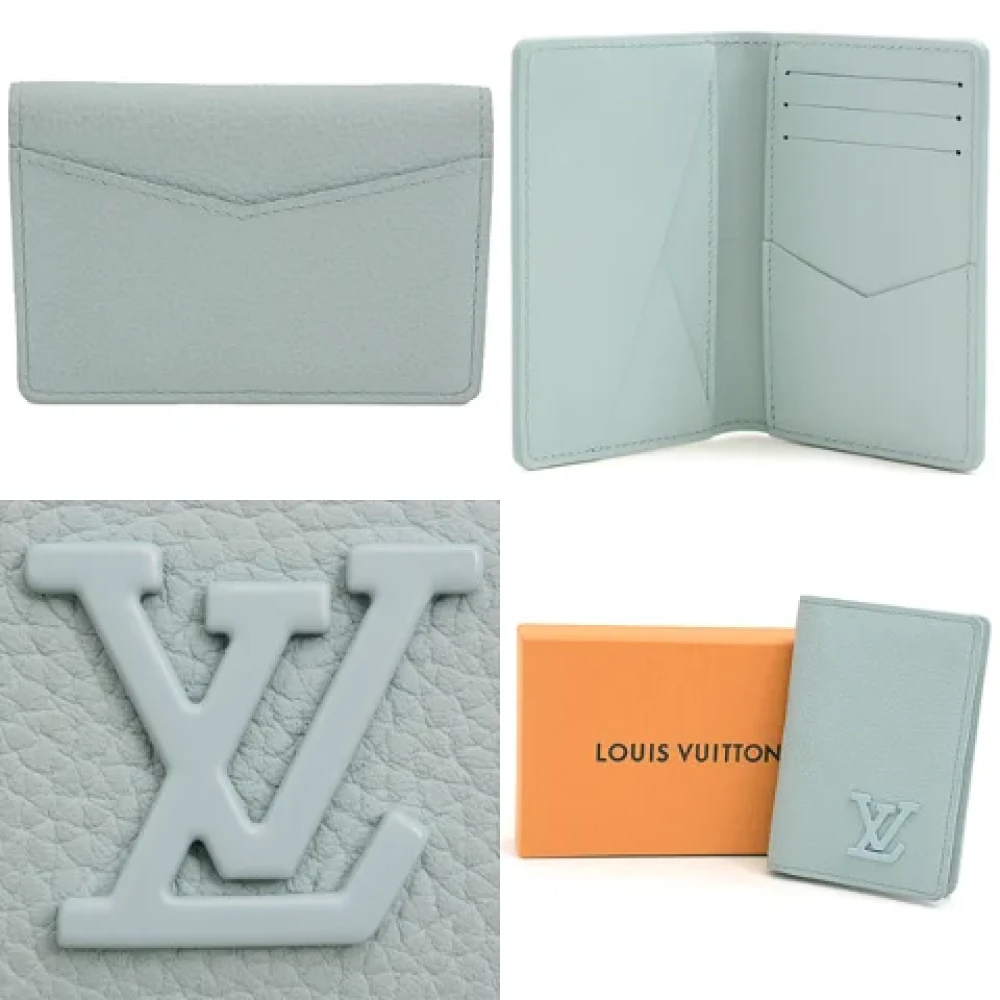 Louis Vuitton Vintage Pre-owned Leather wallets Blue Heren