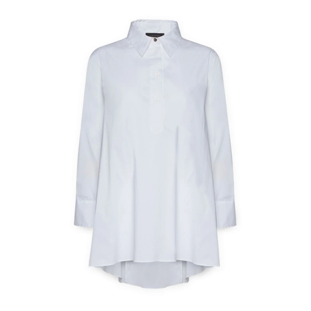 Elena Mirò Wijde popeline shirt White Dames