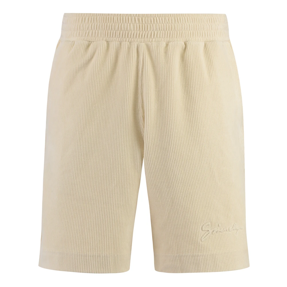 Givenchy Men's Beige Casual Shorts, M, Drawstring Cotton Shorts With Pockets