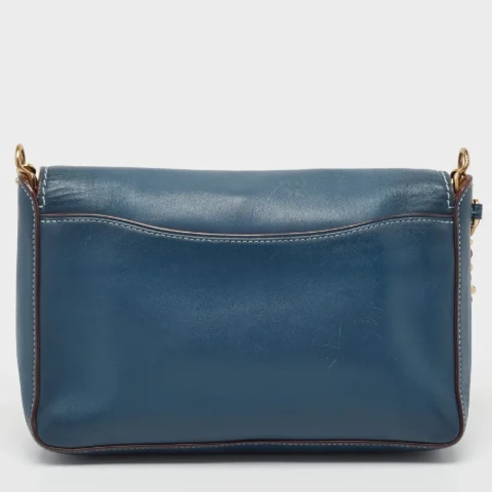 Coach Pre-owned Leather shoulder-bags Blue Dames