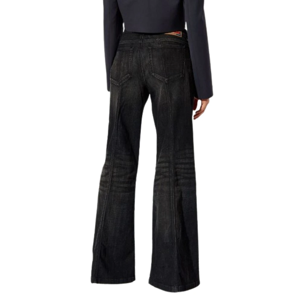 Diesel Flared Jeans met Plooi-effect Gray Dames
