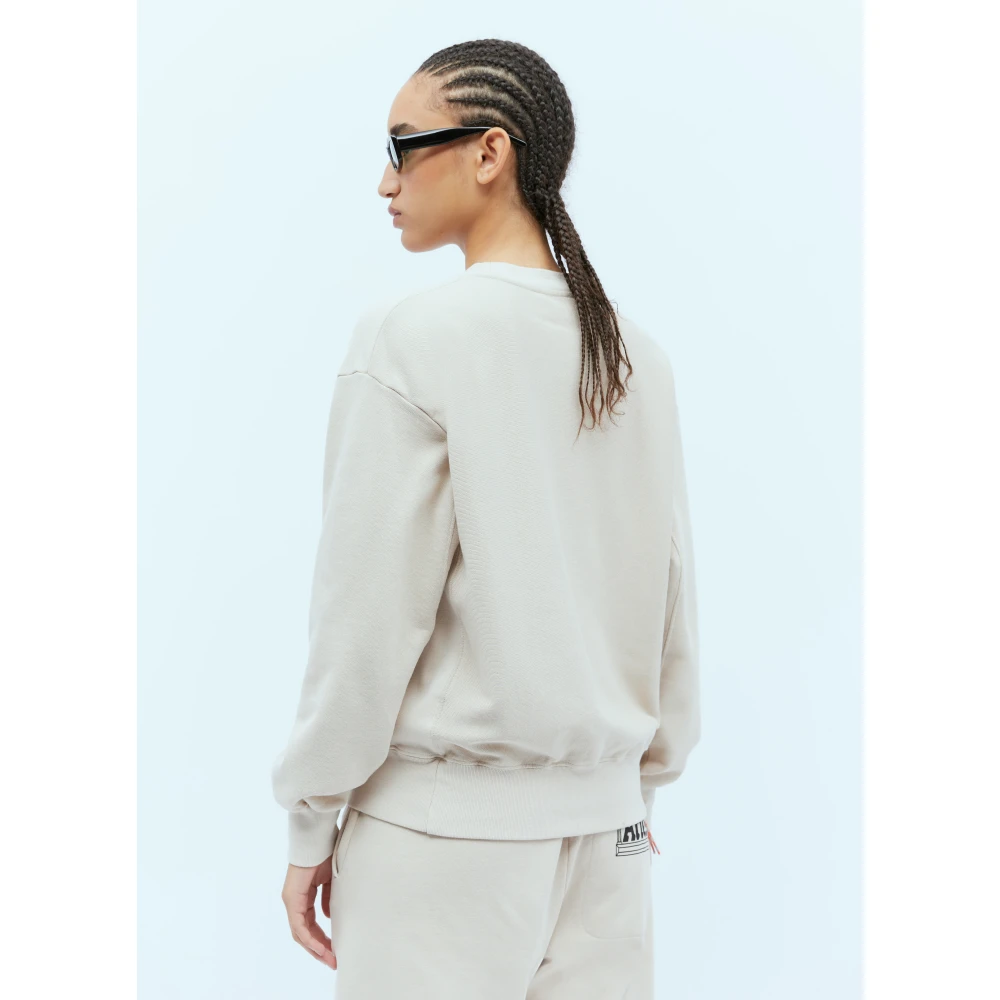 Aries Temple Logo Sweatshirt Beige Heren