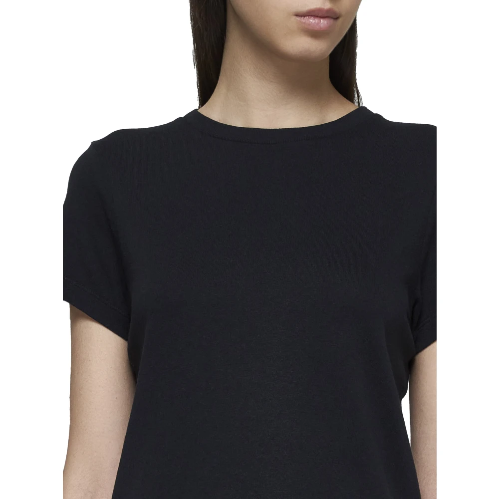 Khaite Zwart Crew Neck Katoenen T-shirt Black Dames