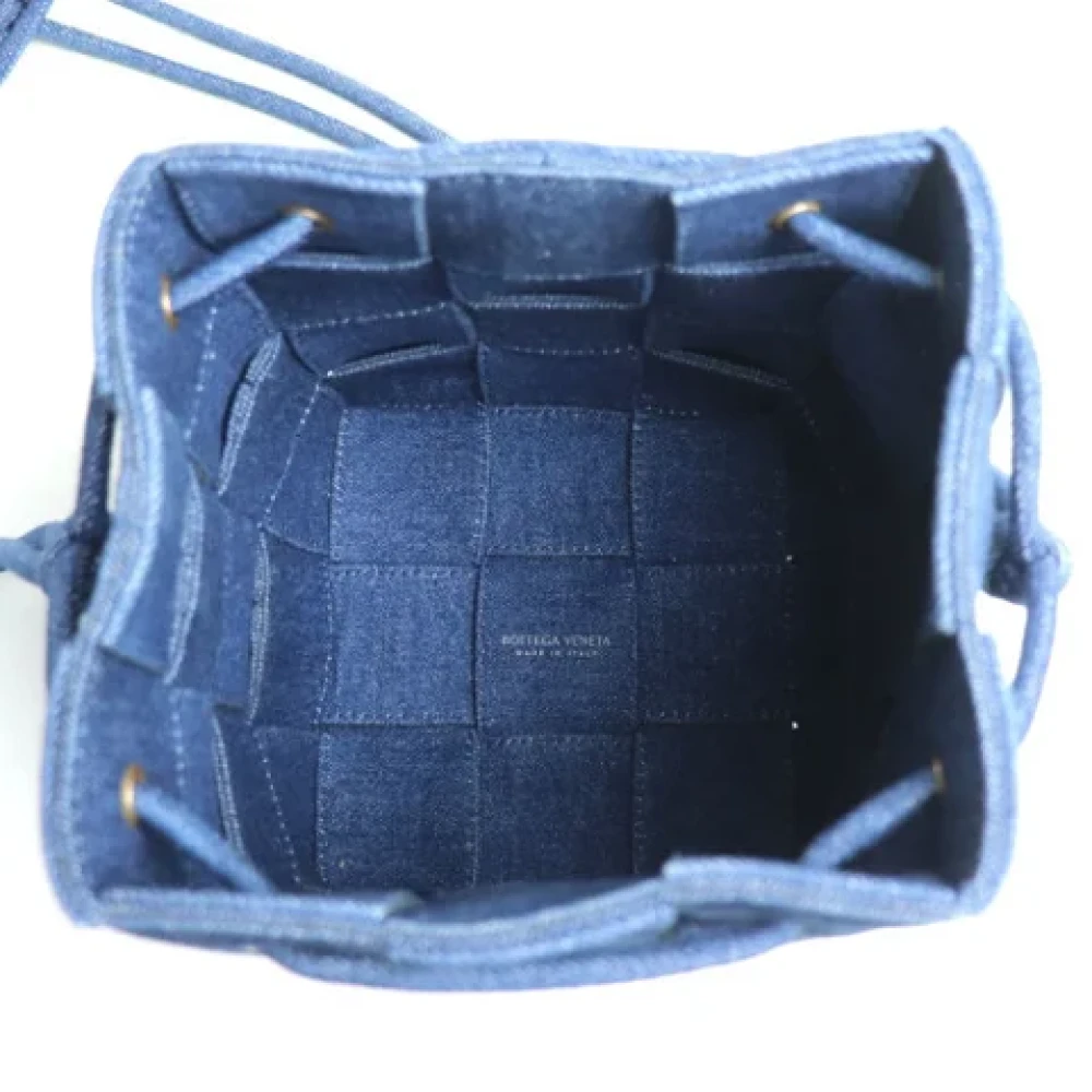 Bottega Veneta Vintage Pre-owned Cotton shoulder-bags Blue Dames