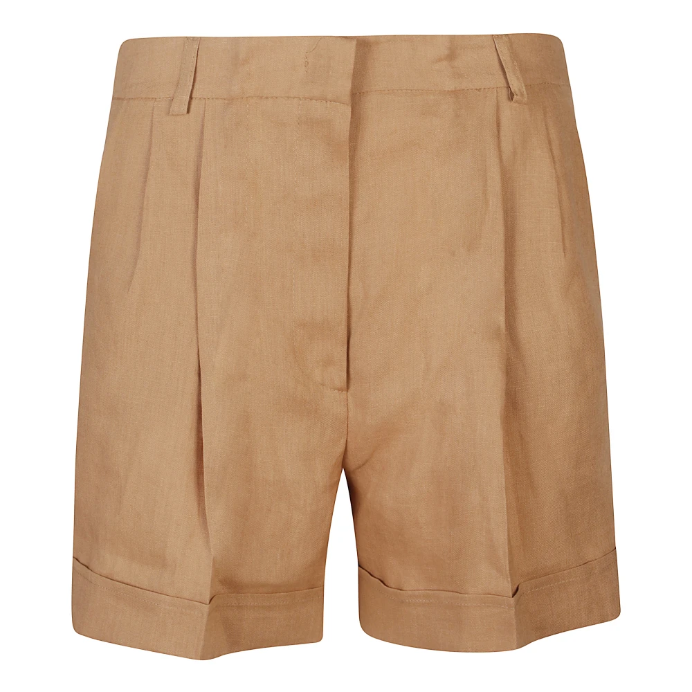Actualee Women's Beige Linen Shorts - Short Shorts - Xs - Shorts