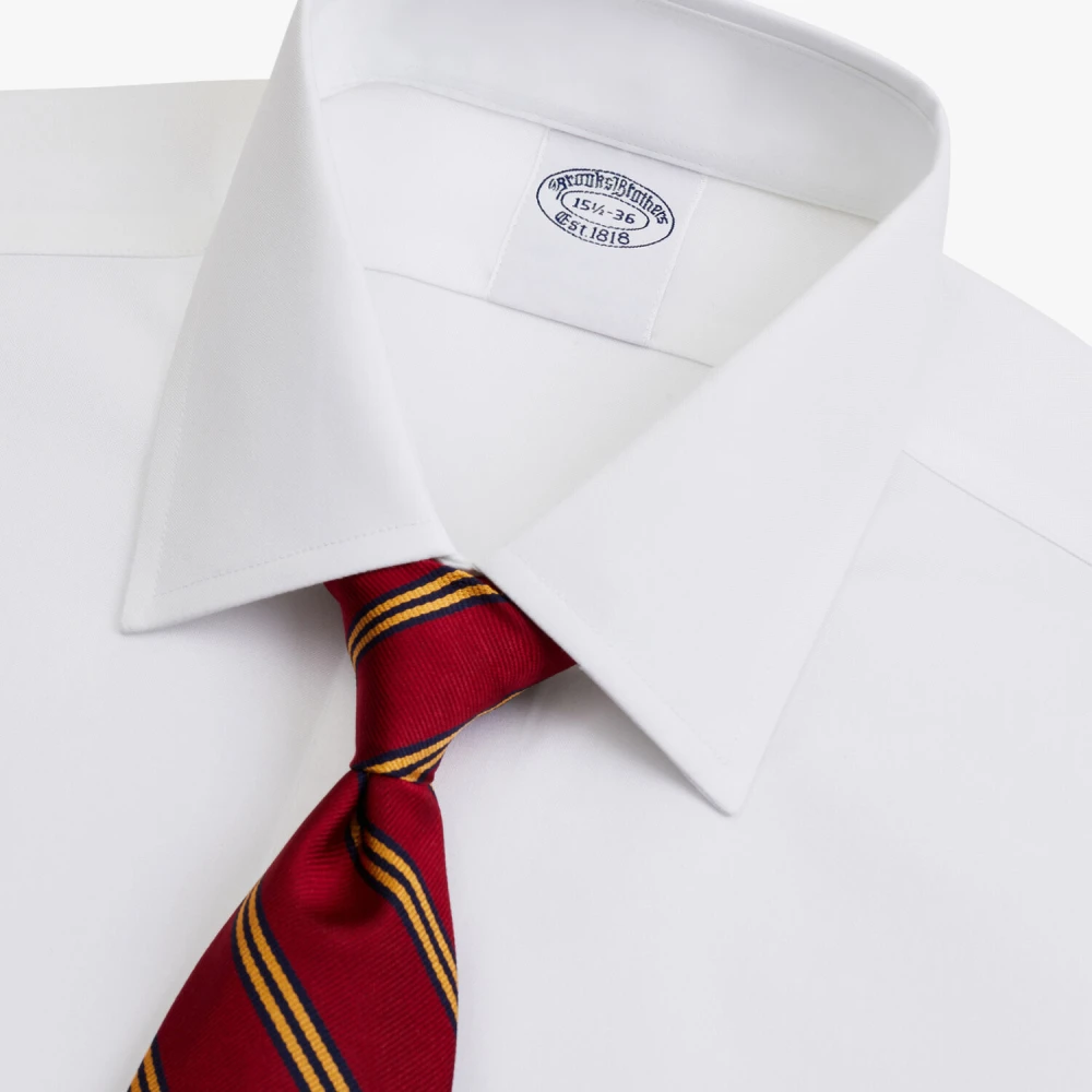 Brooks Brothers Wit Overhemd Slim Fit Non-Iron Stretch Katoen met Ainsley Kraag White Heren