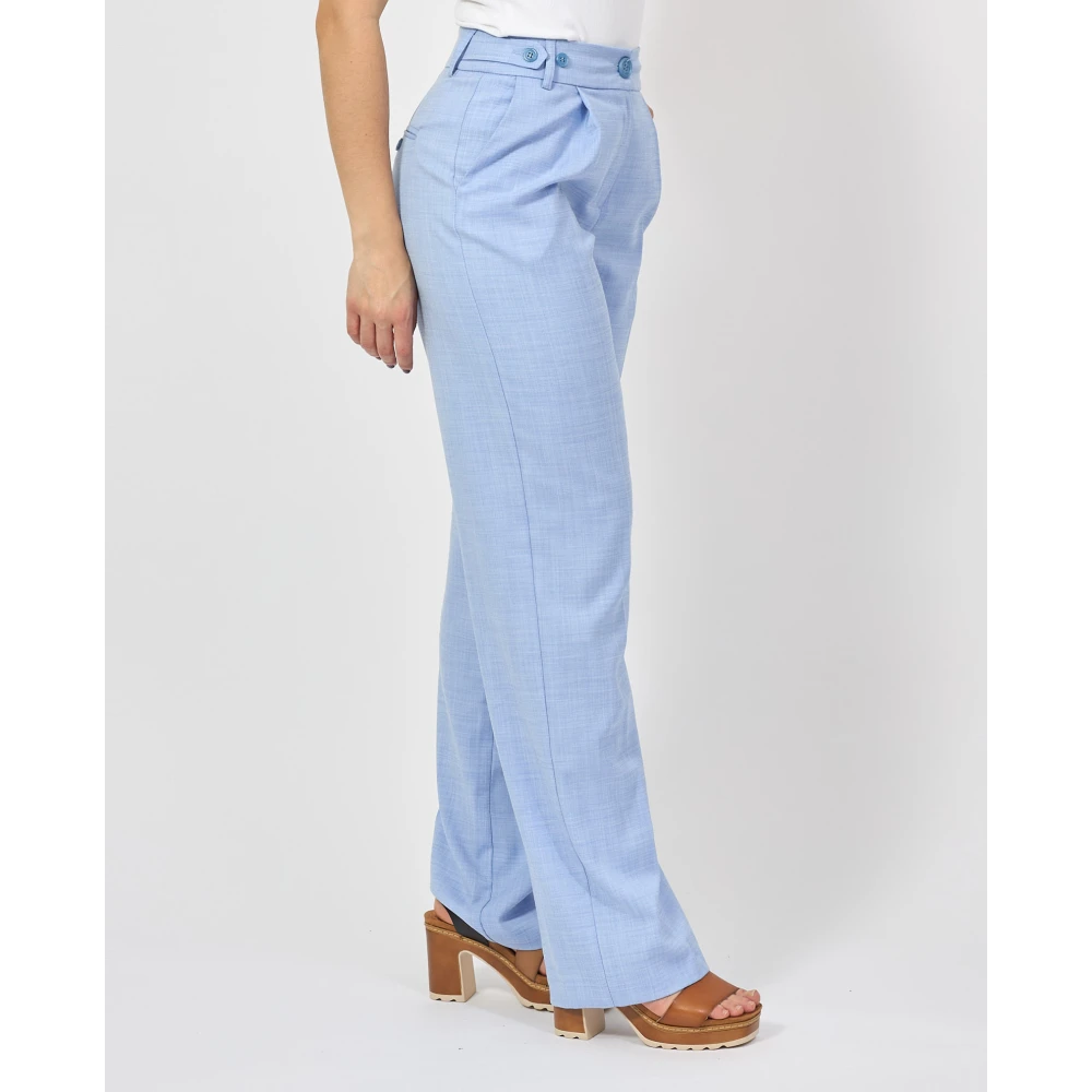Fracomina Blauwe Straight Leg Broek Blue Dames