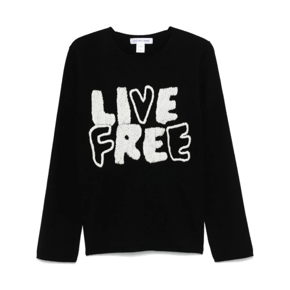 Comme des Garçons Live Free Geborduurde Trui (Zwart) Black Heren