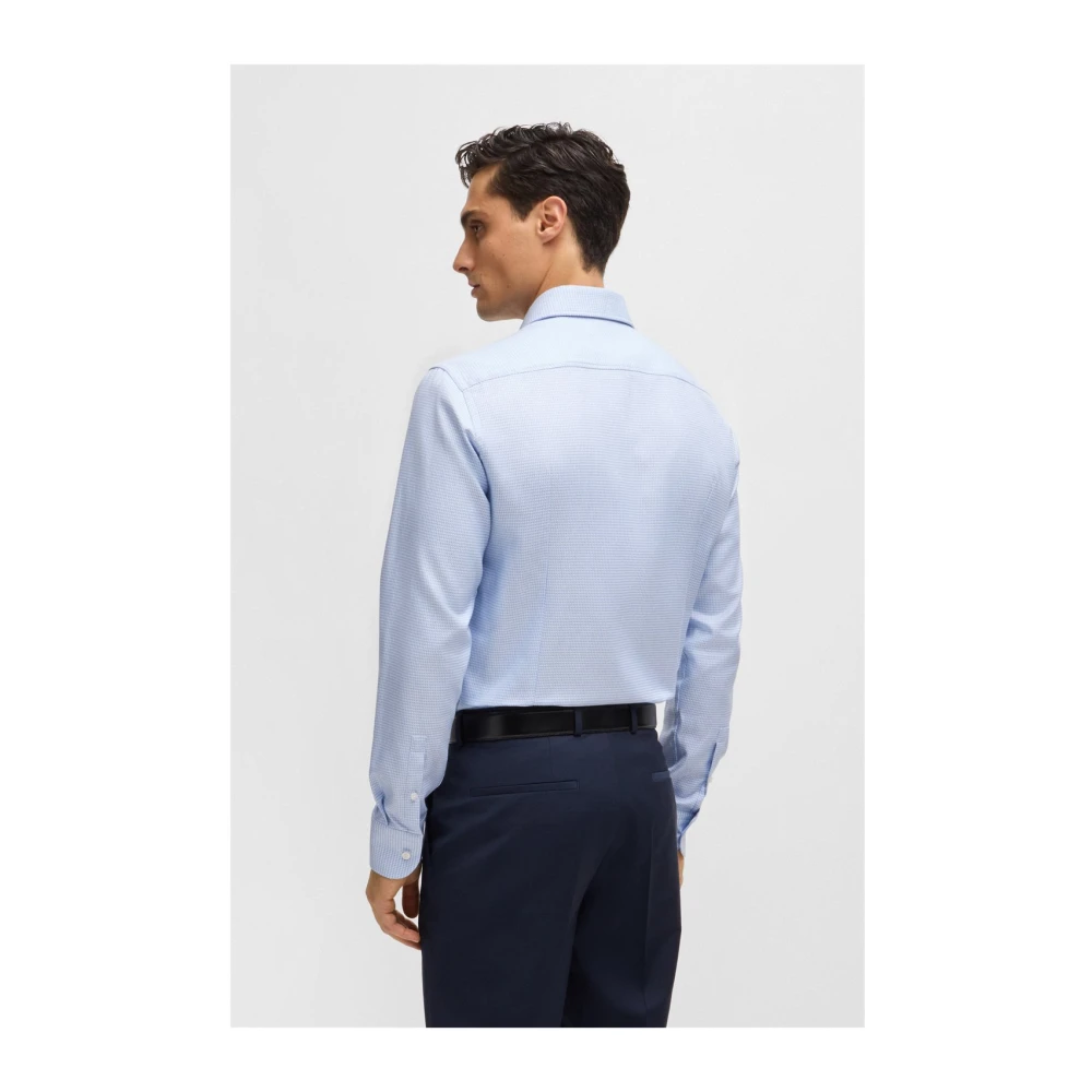 Hugo Boss Slim Fit Katoenen Overhemd Blue Heren