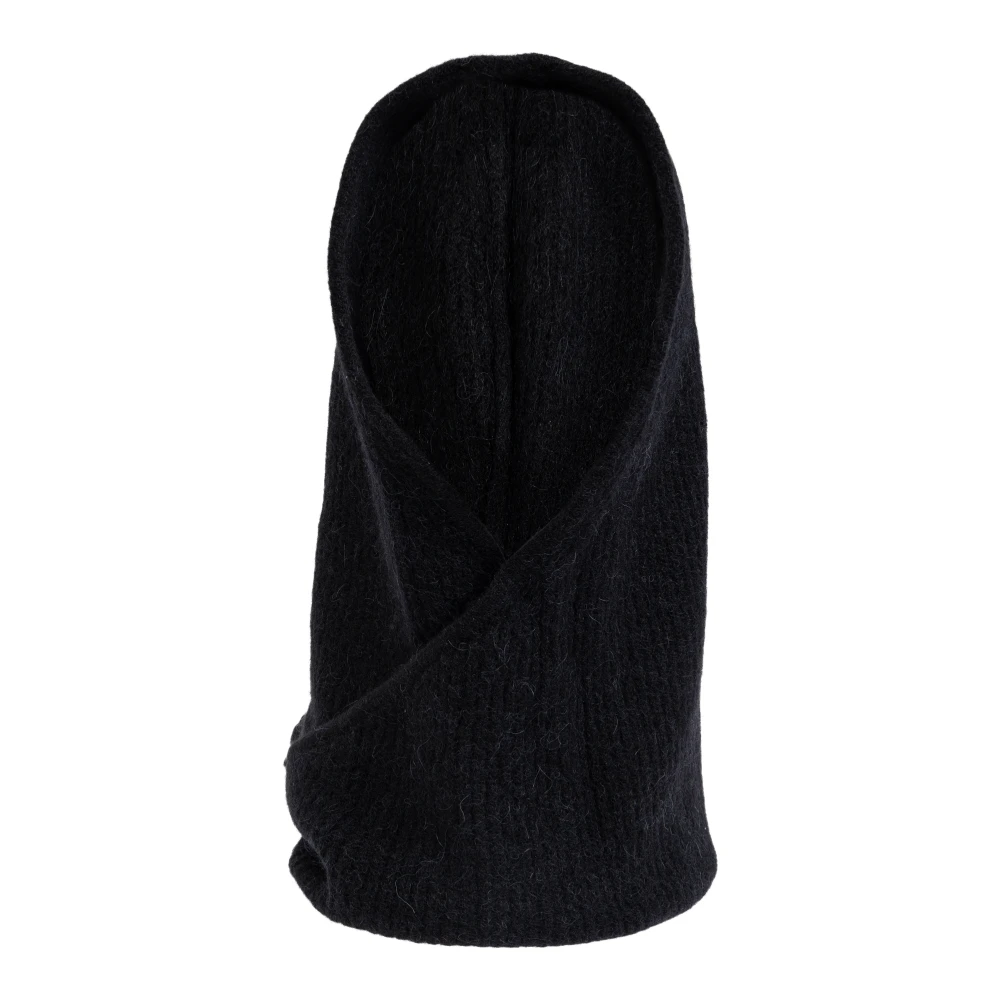 Ganni Women's Black Accessories, One Size, Soft Wool Balaclava